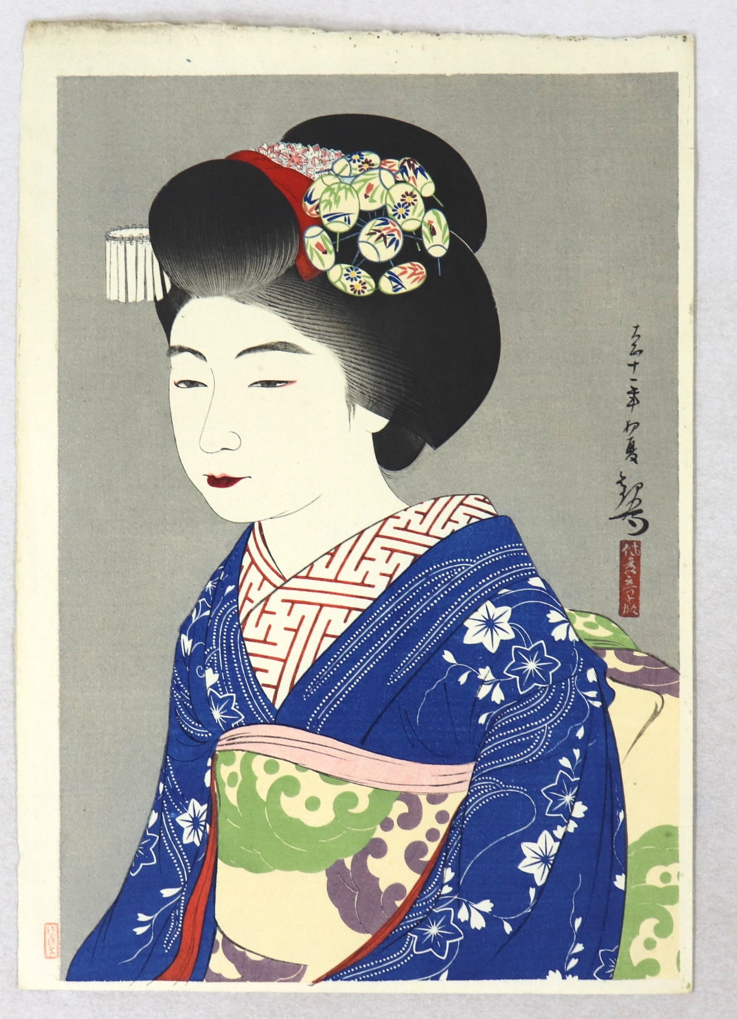 Geisha Hinazo by Yoshikawa Kampo / La Geisha Hinazo par Yoshikawa Hinazo ( 1930's)