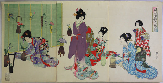 Ikebana by Chikanobu / Ikebana par Chikanobu ( 1899)