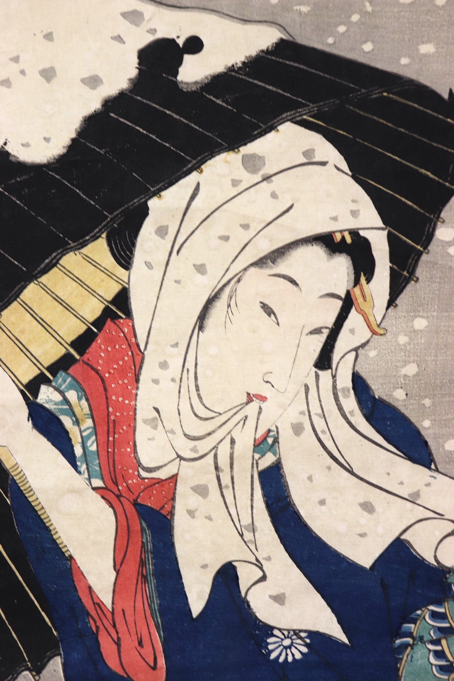 Beauty under snow by Katsukawa Shunsen / Beauté sous la neige par Katsukawa Shunsen (1810's)