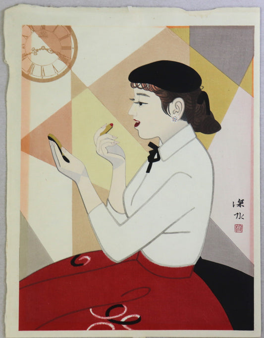 Beauty and Clock IV by Ito Shinsui / Beauté et Horloge IV par Ito Shinsui (1964)