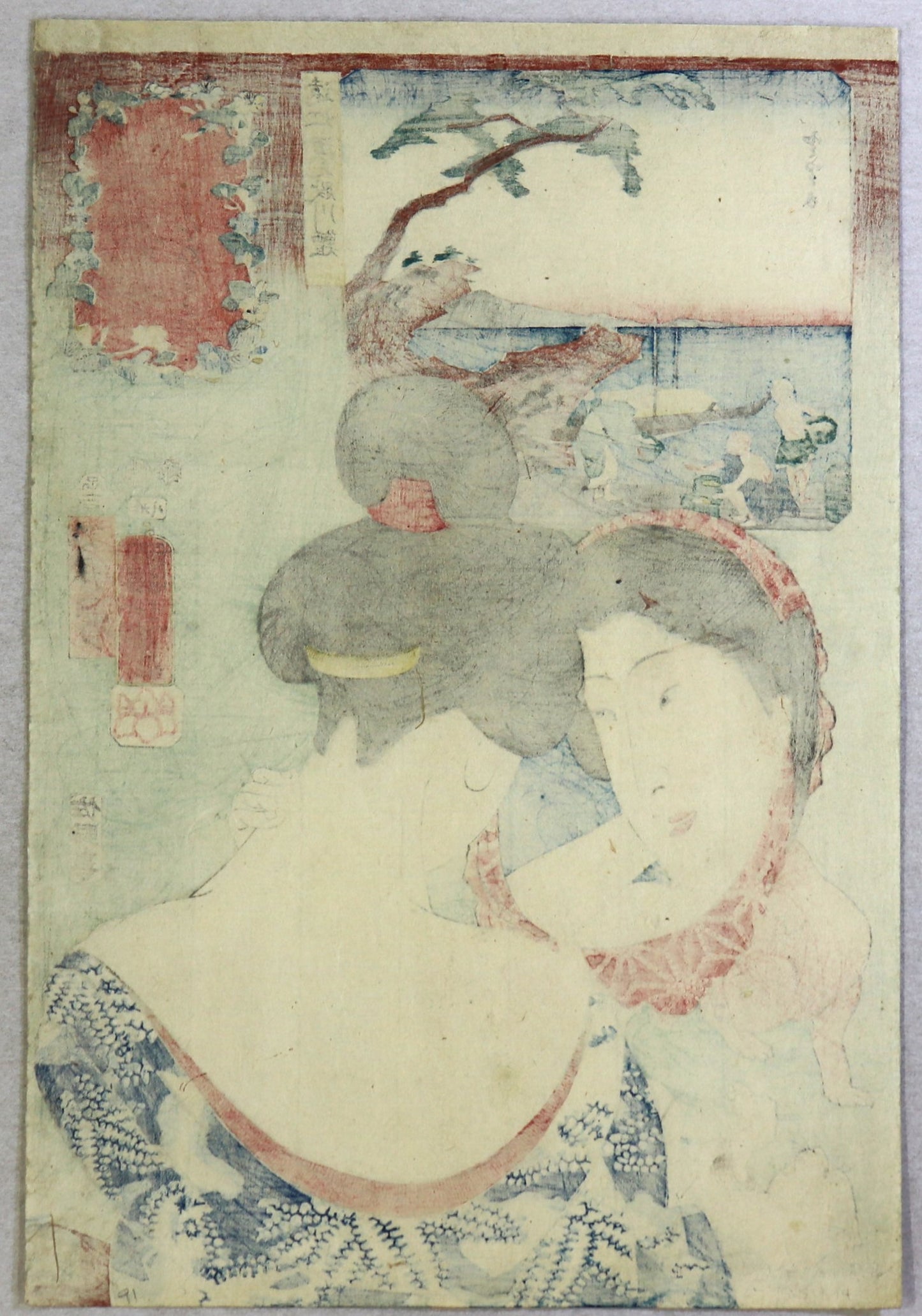 Air bladders of fish in Totomi Province from the series "Celebrated Products of Mountains and Seas " by Kuniyoshi / Vessies Suspendues de poissons dans la Province de Totomi de la série "Célèbres produits des Montagnes et des Mers" par Kuniyoshi ( 1852)