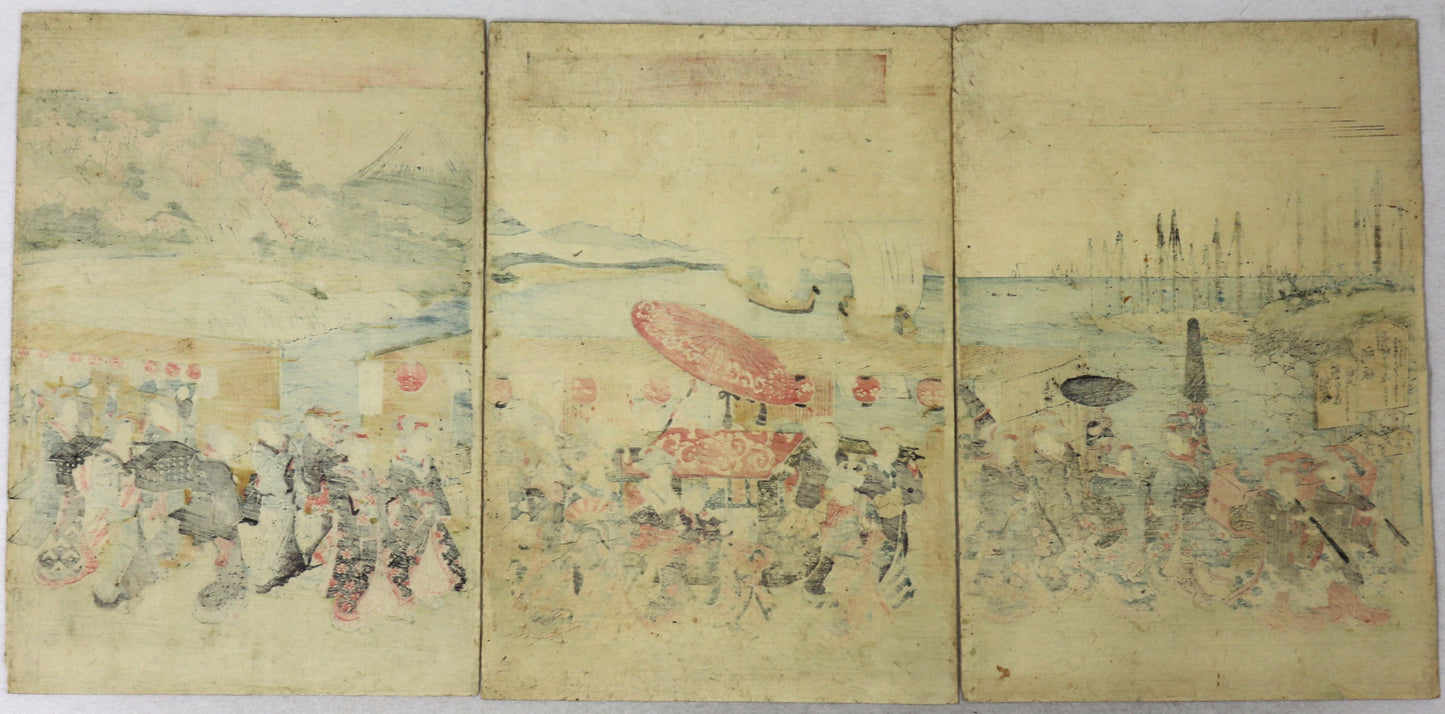 Girls' procession at Takanawa by Eisen / Procession de filles à Takanawa par Eisen (1830's)