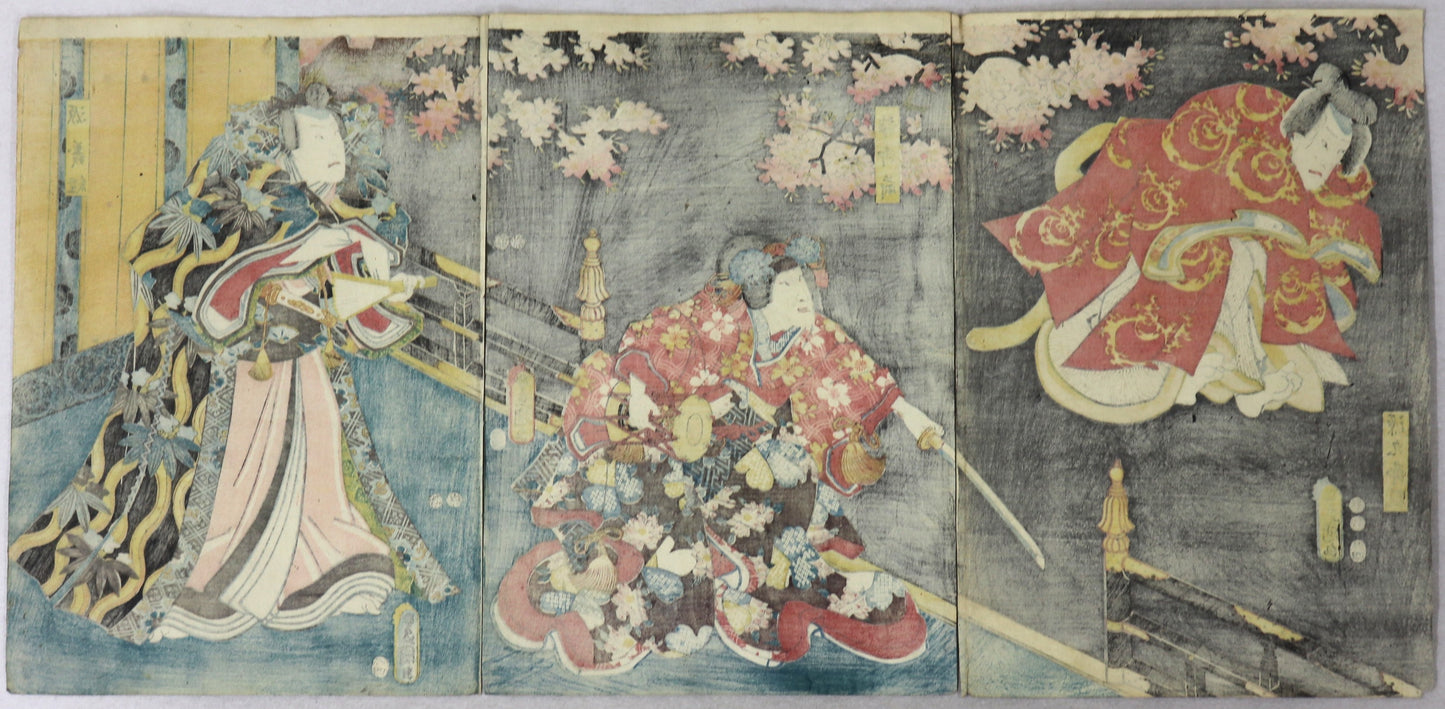 Yoshitsune Senbon Zakura by Toyokuni III (2) / Yoshitsune Senbon Zakura par Toyokuni III (1853)
