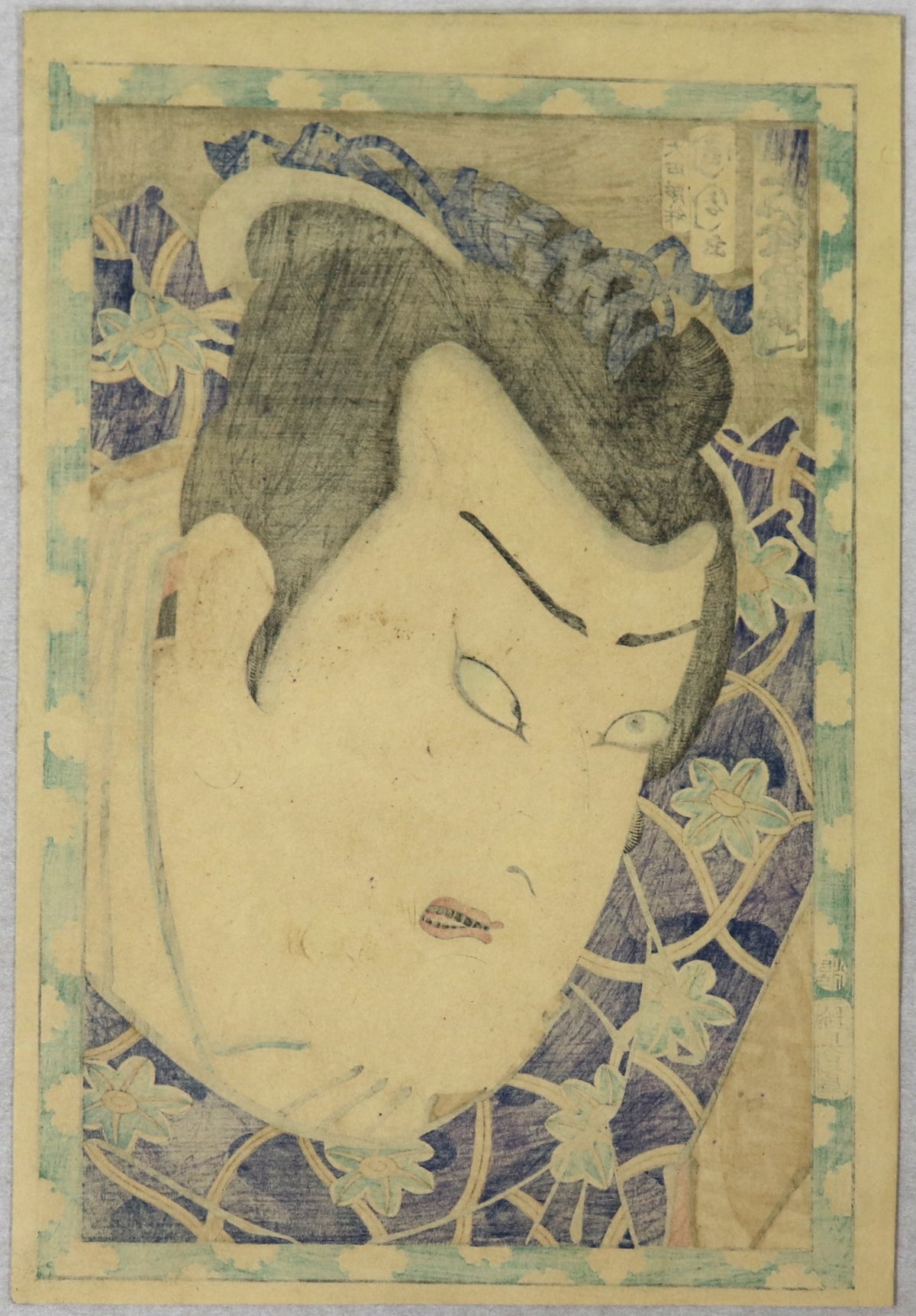 Otani Tomoemon V as Ono no Michikaze by Kunichika / Otani Tomoemon V dans le rôle d'Ono no Michikaze par Kunichika (1869)