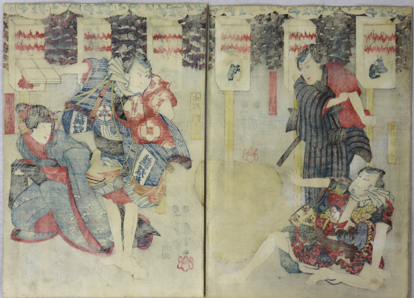 Kotoba no Hana Momiji no Yozakari (3)by Kuniyoshi / Kotoba no Hana Momiji no Yozakari (3) par Kuniyoshi (1849)