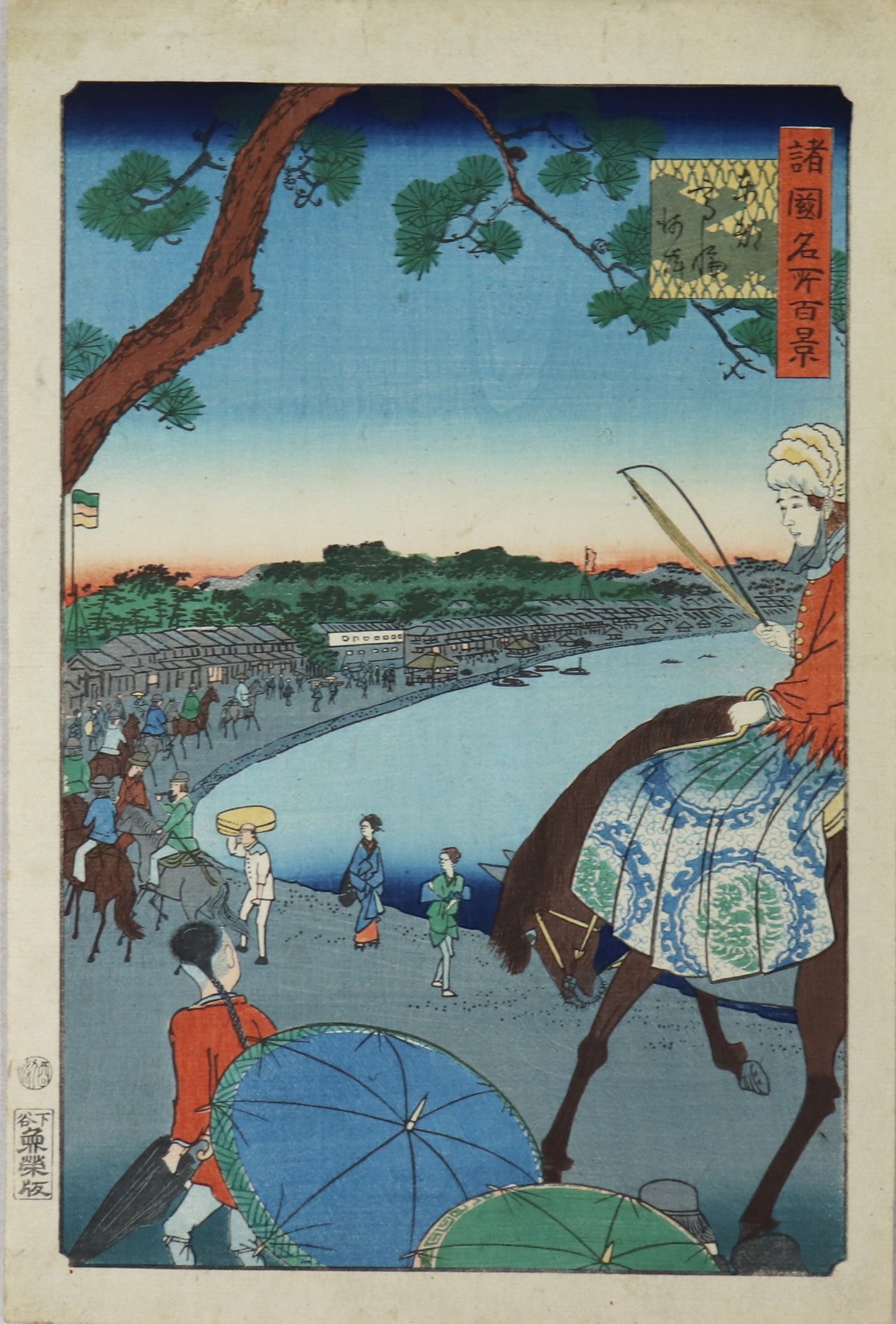 The seashore at Takanawa in Edo from the series " One hundred famous Views in Various Provinces" by Hiroshige II / Le rivage de Takanawa à Edo de la série " 100 Célèbres Vues de Provinces variés" par Hiroshige II