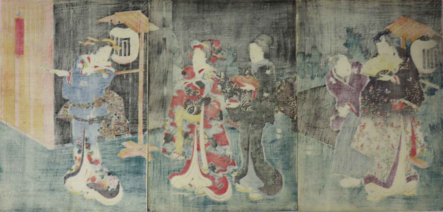 Prince Genji in the night by Toyokuni III / Le Prince Genji dans la nuit par Toyokuni III (1847-1852)