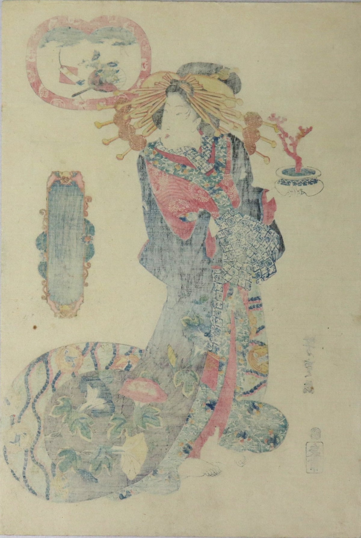 Oi from Ebiya House by Yoshishige / Oi de la maison verte Ebiya par Yoshishige (1840's)
