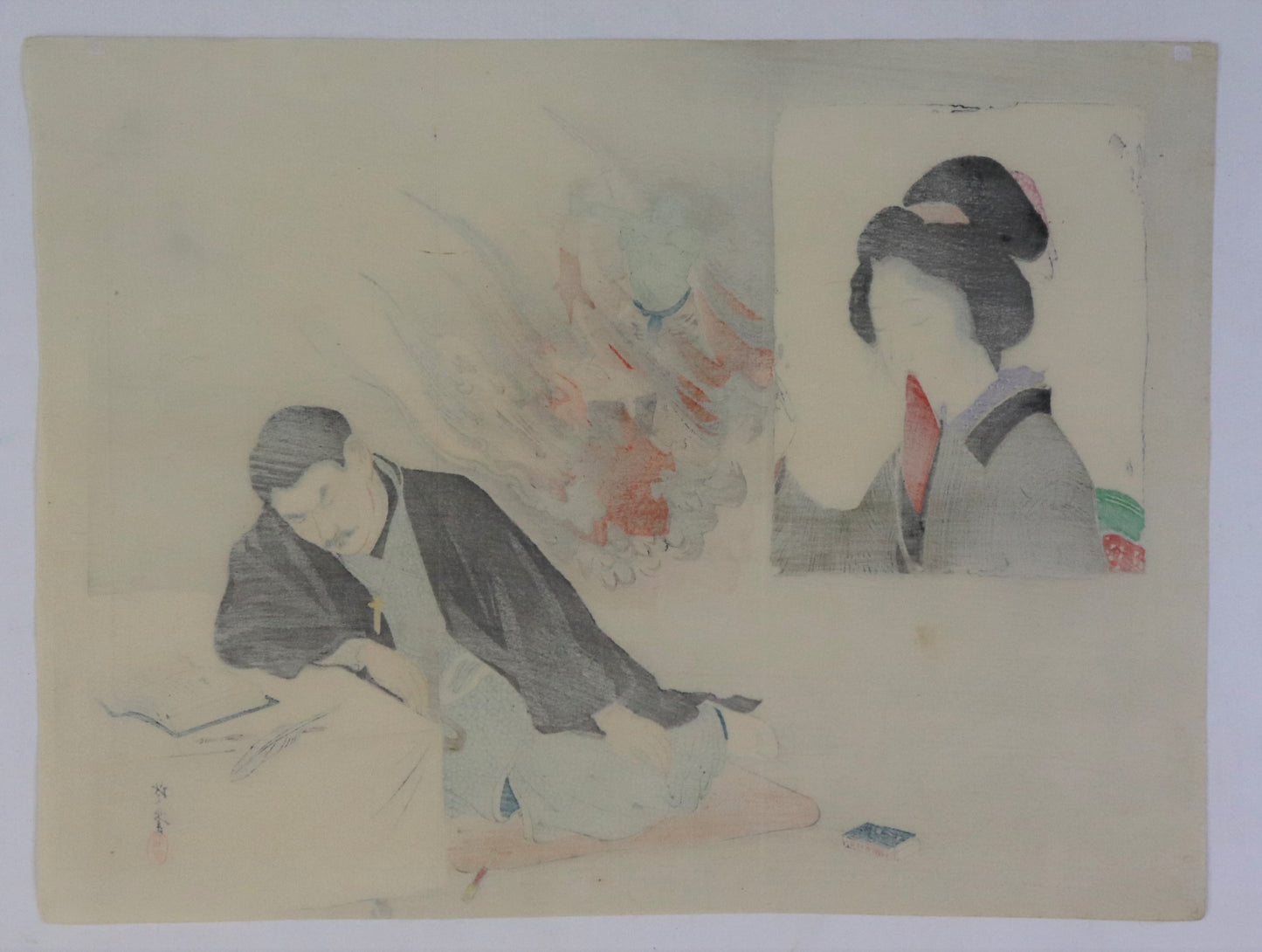 Man reading a book by Kogyo / Homme lisant un livre par Terasaki Kogyo (1900's)