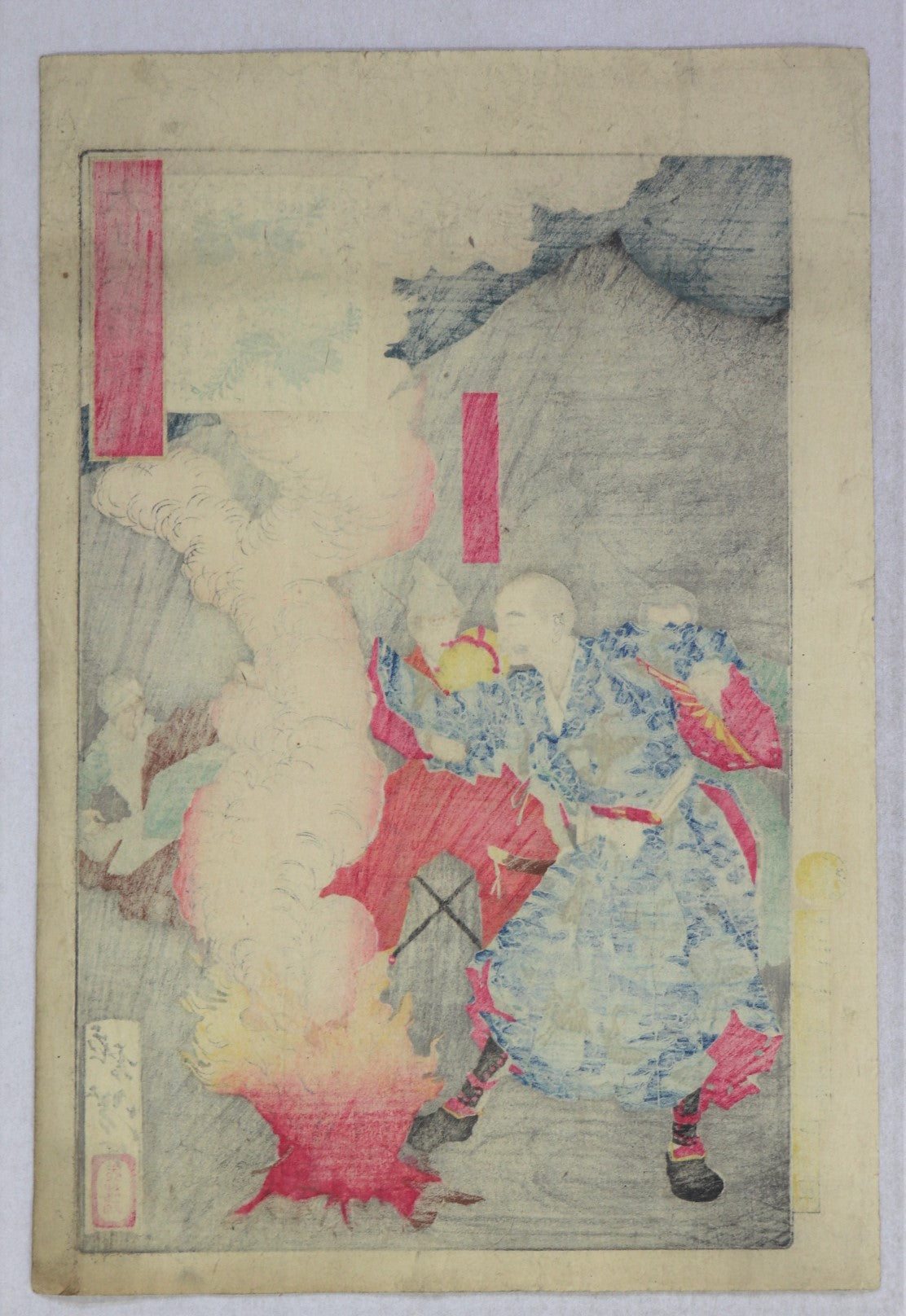 Uesugi Kenshin from the series "Mirror of Famous Generals of Japan "by Yoshitoshi / Uesugi Kenshin de la série " Miroir des célèbres Généraux du Japon" par Yoshitoshi (1878)