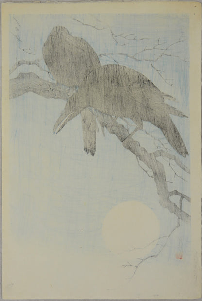 Crows in moonlight by Shoson / Corbeaux à la pleine lune par Shoson ( 1927)