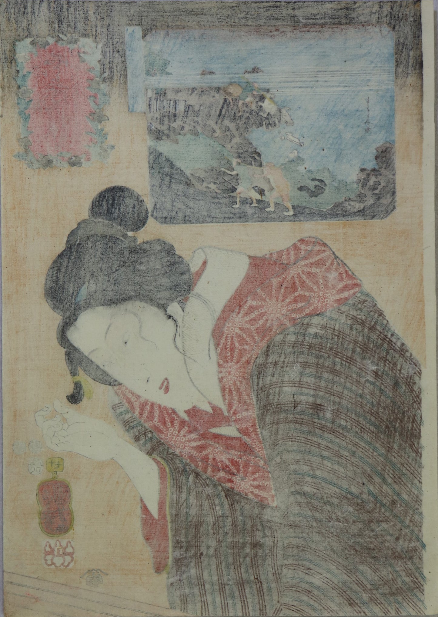 Limestone of Omi Province from the series "Celebrated Products of Mountains and Seas " by Kuniyoshi (1852) / Calcaire de la Province d' Omi de la série "Célèbres produits des Montagnes et des Mers" par Kuniyoshi ( 1852)
