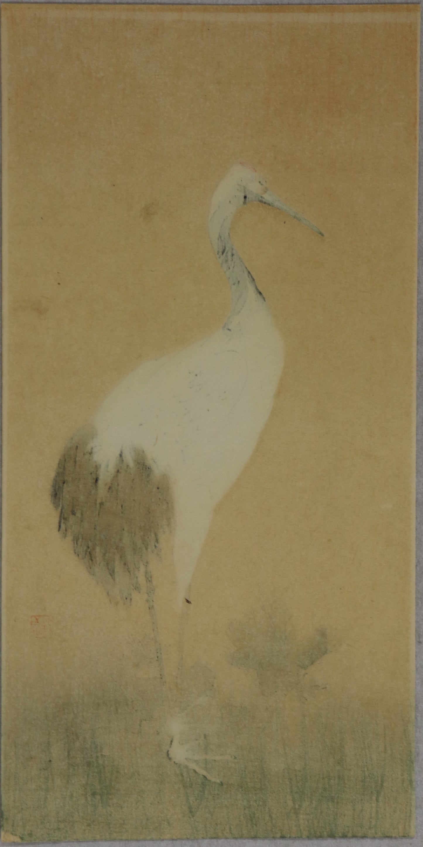 Standing Crane by Kikuchi Yosai / Grue debout par Kikuchi Yosai ( 1930's)