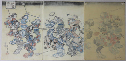 The ancient Custom of attacking the concubine by Hiroshige / L'ancienne coutume de l'attaque de la concubine par Hiroshige (1852)