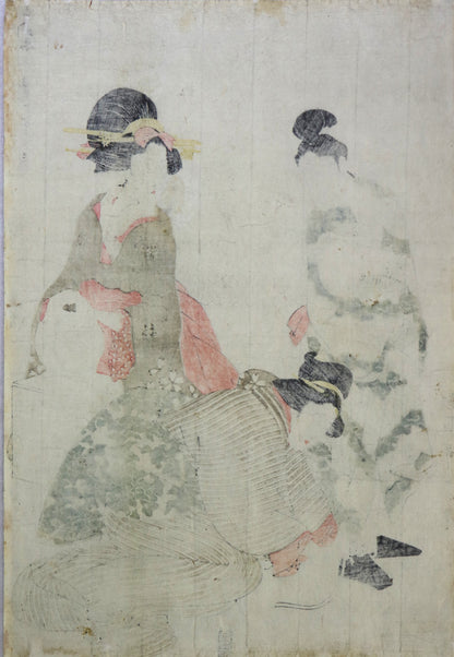Kemari from the series "Comparisons of Artistic Pride of Precious Children " by Utamaro ;  Kemari de la série " Comparaison de la fierté artistique des enfants precieux "par Utamaro ( 1806)