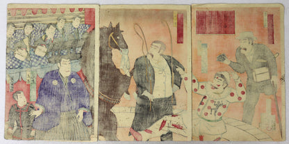 Chiarini's circus by Kunisada III / Le cirque Chiarini par Kunisada III (1886)