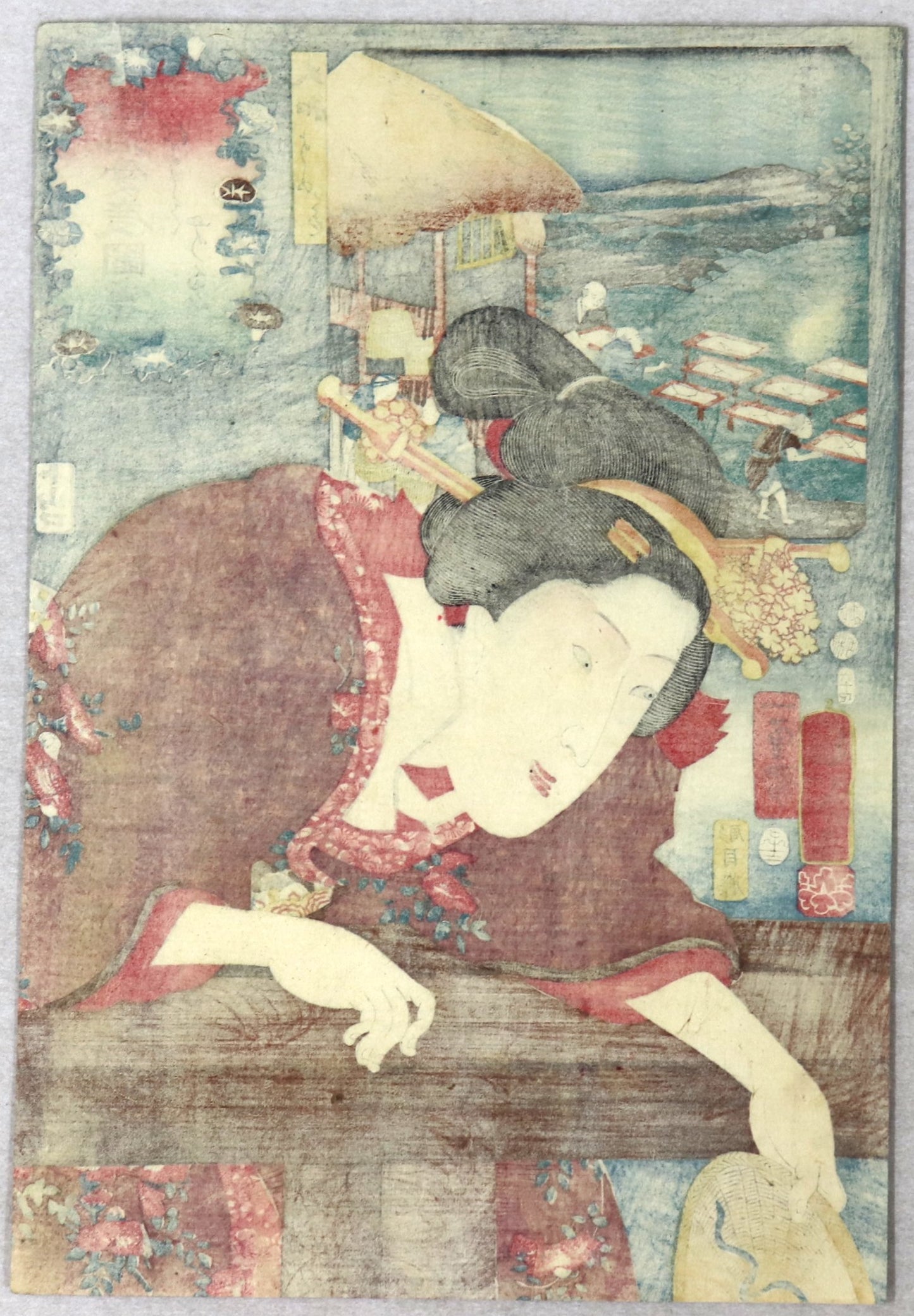 Arrowroot of Yamato Province from the series "Celebrated Products of Mountains and Seas " by Kuniyoshi (1852) / Kuzu de Yoshino de la Province de Yamato de la série "Célèbres produits des Montagnes et des Mers" par Kuniyoshi ( 1852)