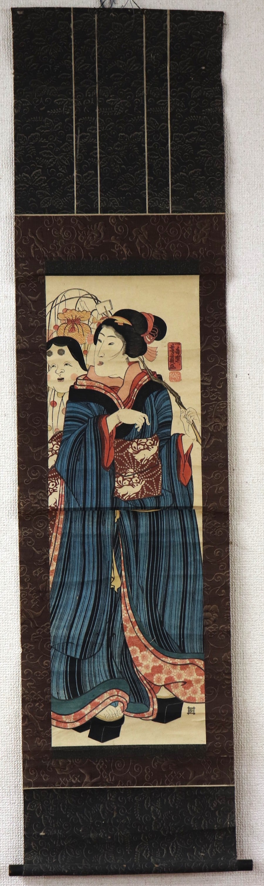 Beauty with New Year's decoration by Yoshikazu / Beauté avec des décorations pour la Nouvelle Année par Yoshikazu (1850's)