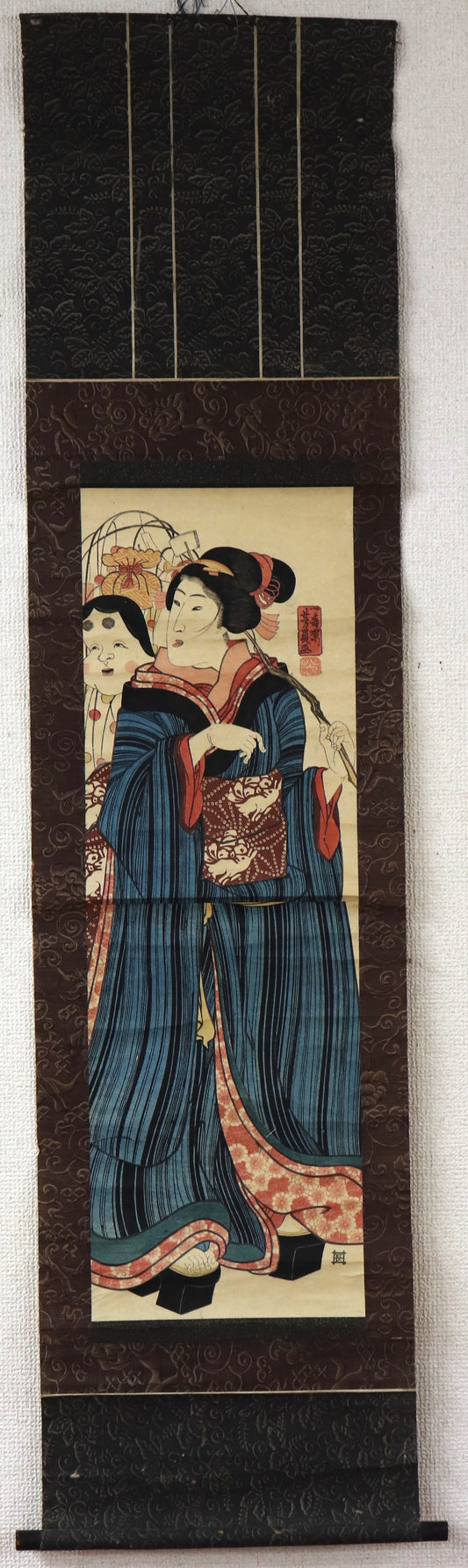 Beauty with New Year's decoration by Yoshikazu / Beauté avec des décorations pour la Nouvelle Année par Yoshikazu (1850's)