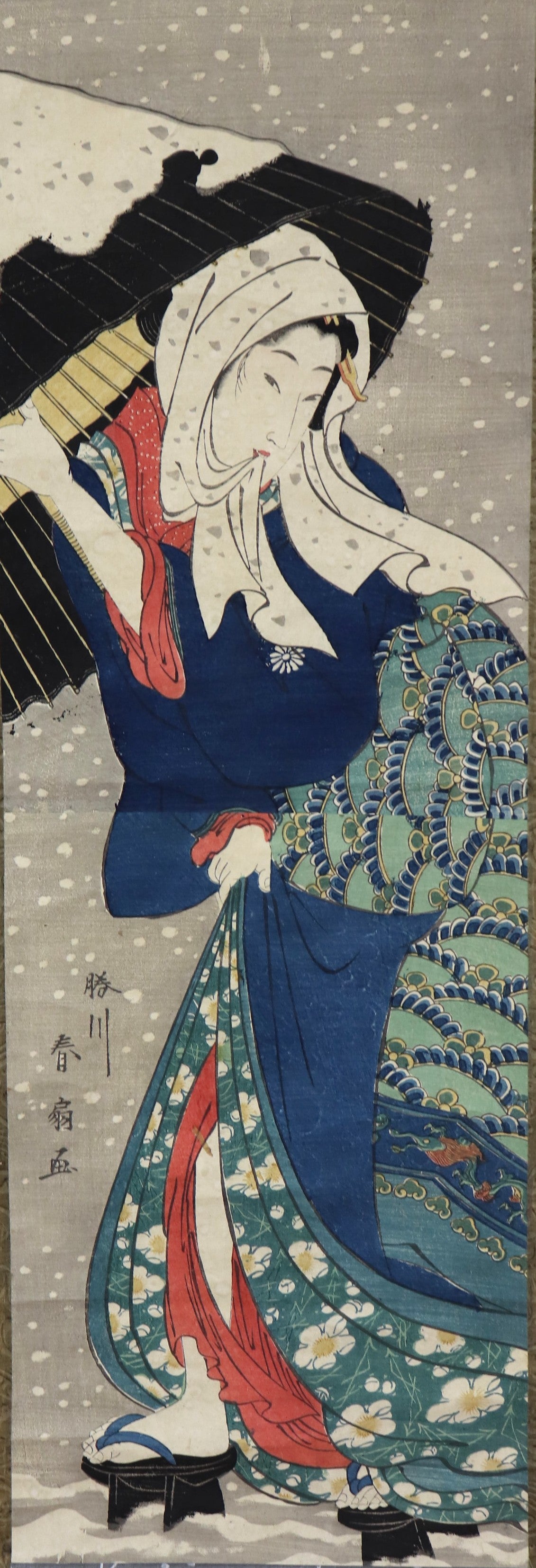 Beauty under snow by Katsukawa Shunsen / Beauté sous la neige par Katsukawa Shunsen (1810's)