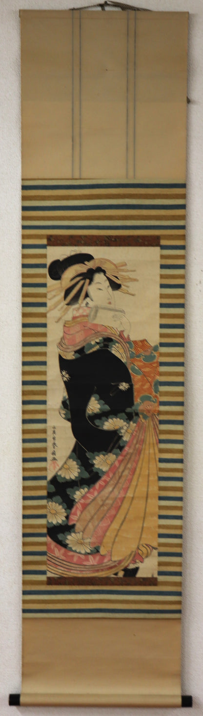 Standing Courtesan with letter by Katsukawa Shunsen / Courtisane debout avec une lettre par Katsukawa Shunsen (1810's)