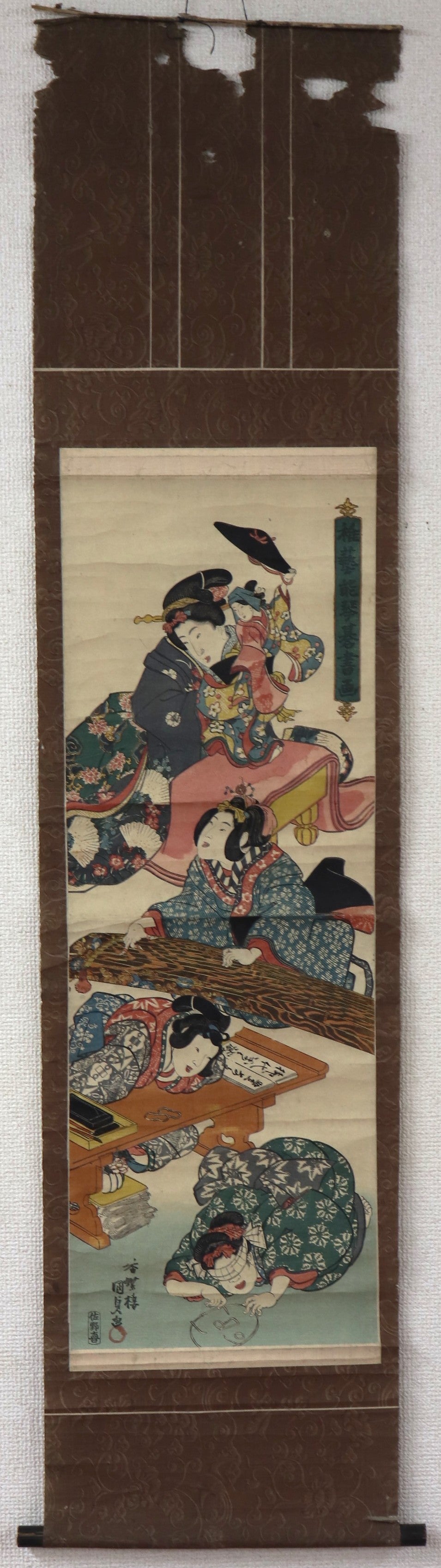 Entertainment of the four arts of Children by Kunisada / Amusement des 4 arts des enfants par Kunisada (1840's)