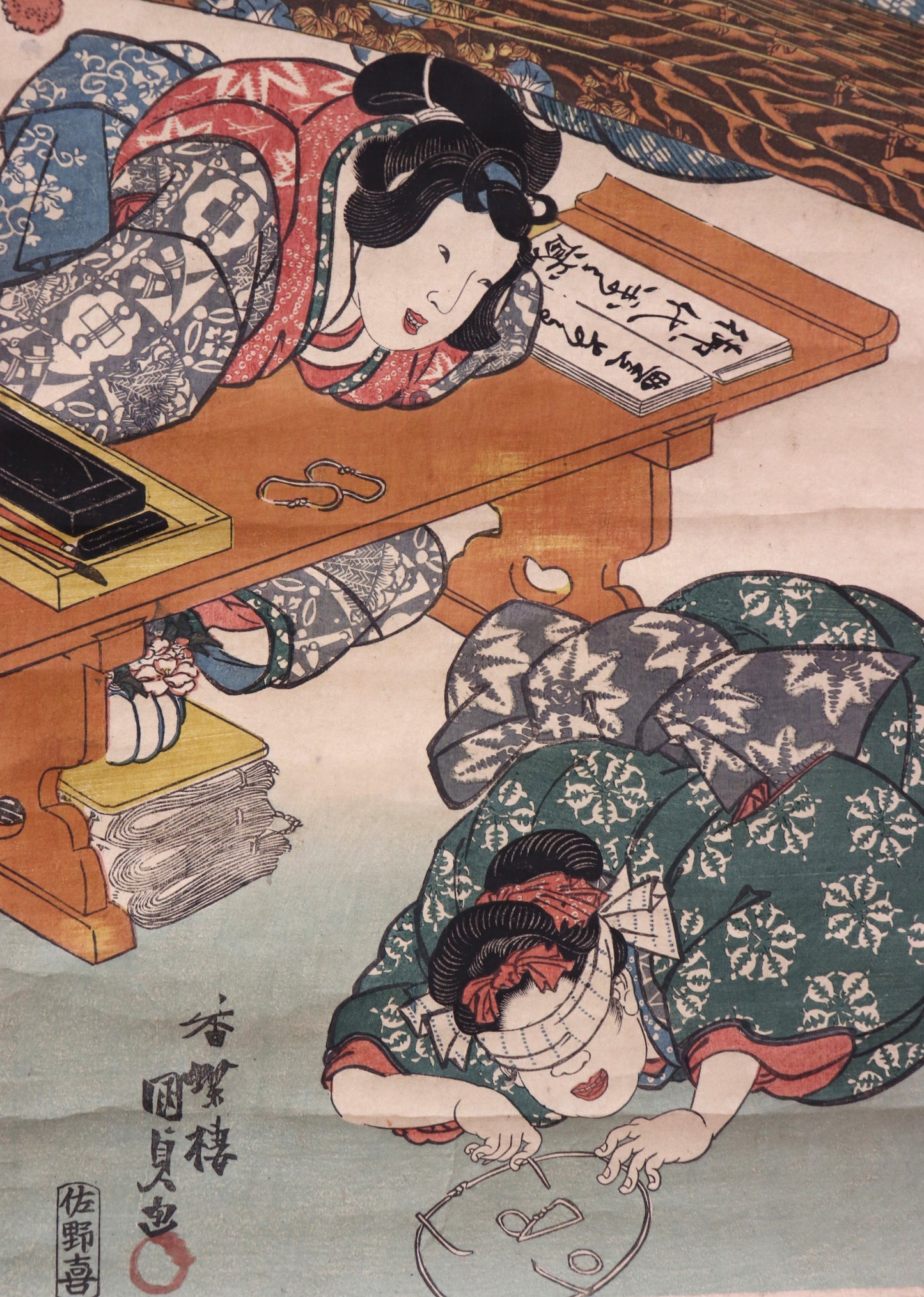 Entertainment of the four arts of Children by Kunisada / Amusement des 4 arts des enfants par Kunisada (1840's)