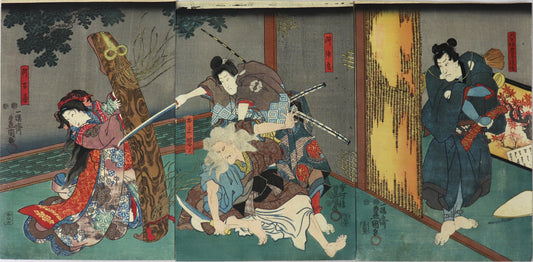 Kotoba no Hana Momiji no Yozakari (2) by Toyokuni III /Kotoba no Hana Momiji no Yozakari (2) par Toyokuni III (1849)