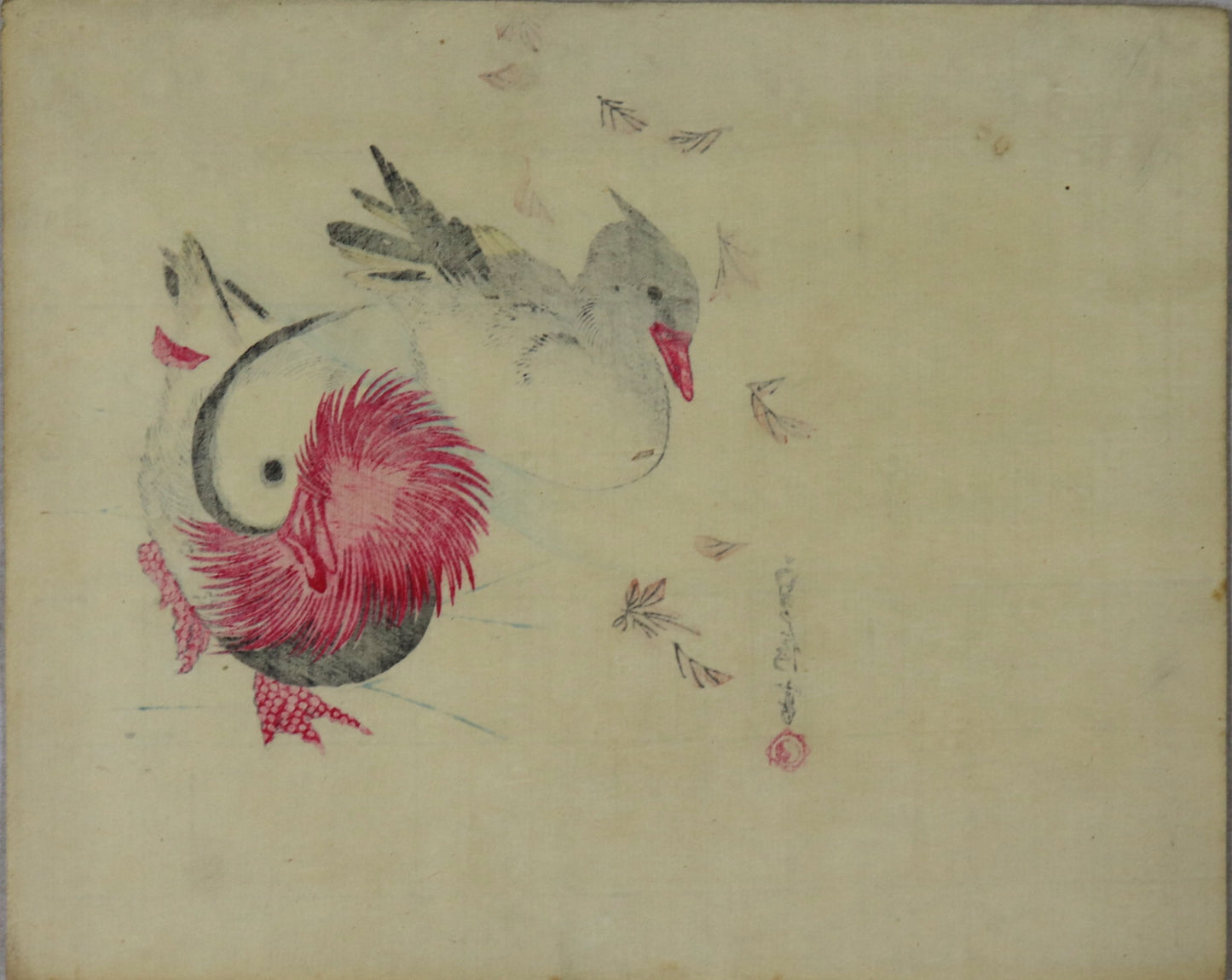 Mandarin Duck by Sadanobu II / Canards Mandarins par Sadanobu II (1870's)