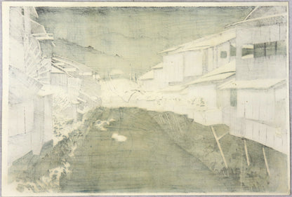 After Snow at Yamato bridge by Yoshikawa Kanpo / Après la chute de neige sur le pont Yamato (1930's)
