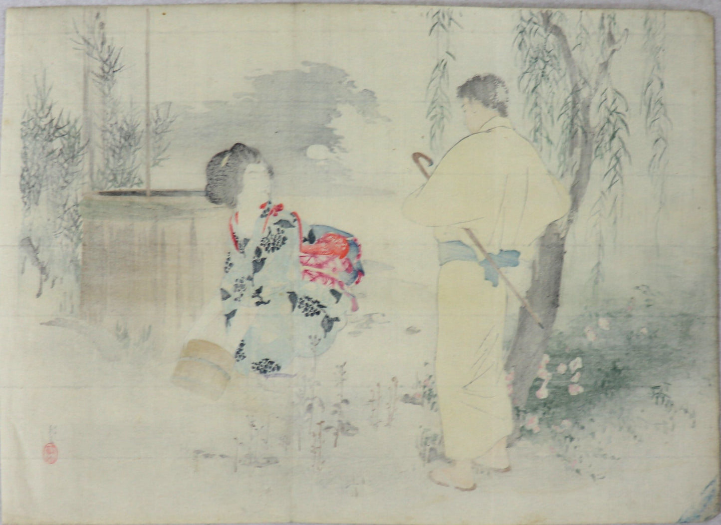 Beauty and dandy by Ikeda Terukata (1900's)