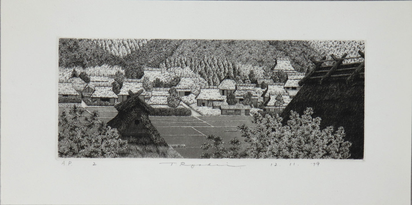 Mountain village by Tanaka Ryohei (1979)