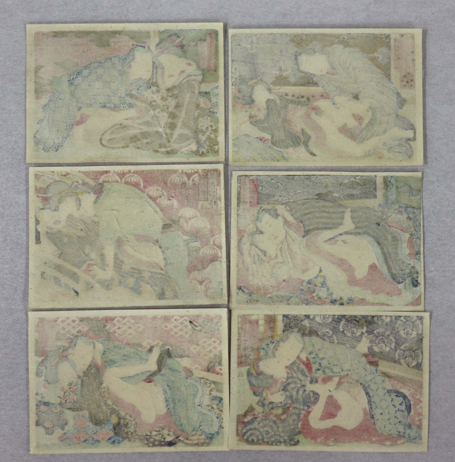 Twelve erotic scenes by Utagawa school's artist ( Complete set) / 12 scènes érotiques par un artiste de l'école Utagawa ( set complet)