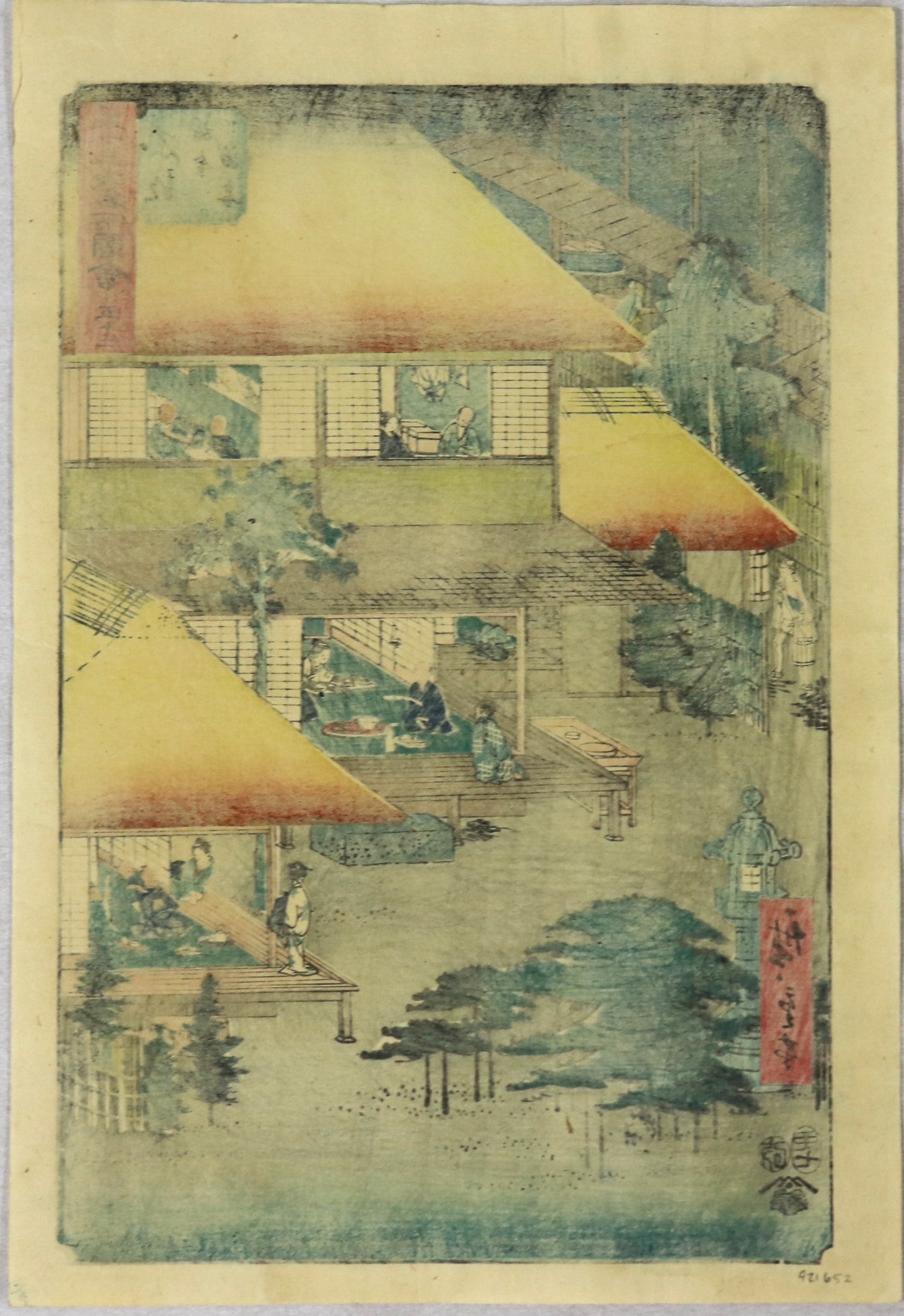 Station of Ishibe from the "Fifty three stations of the Tokaido" by Hiroshige / La station d'Ishibe de la série des "Cinquante-trois stations du Tokaido" par Hiroshige (1855)