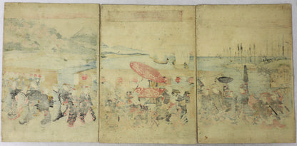 Girls' procession at Takanawa by Eisen / Procession de filles à Takanawa par Eisen (1830's)