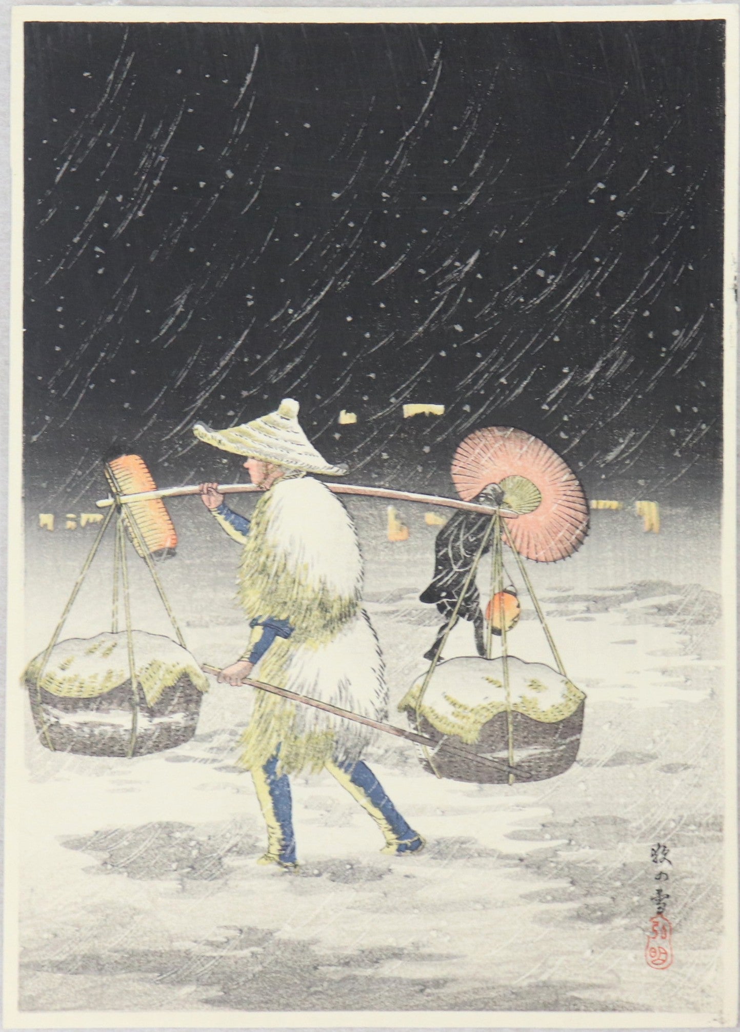 Snow at Night by Hiroaki / Neige Nocturne par Hiroaki (1930's)