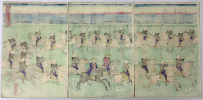 French Military Exercices by Yoshitora / Entrainement Militaire Français par Yoshitora (1866)