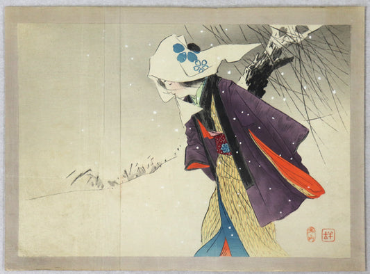 Beauty in the snow (天うつ浪) by Kajita Hanko (1906)