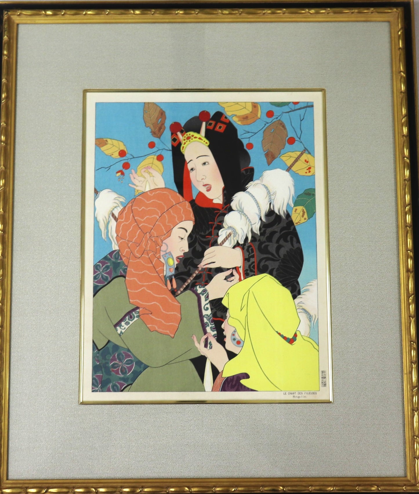 Le chant des Fileuses by Paul Jacoulet / Le chant des Fileuses par Paul Jacoulet ( 1958)