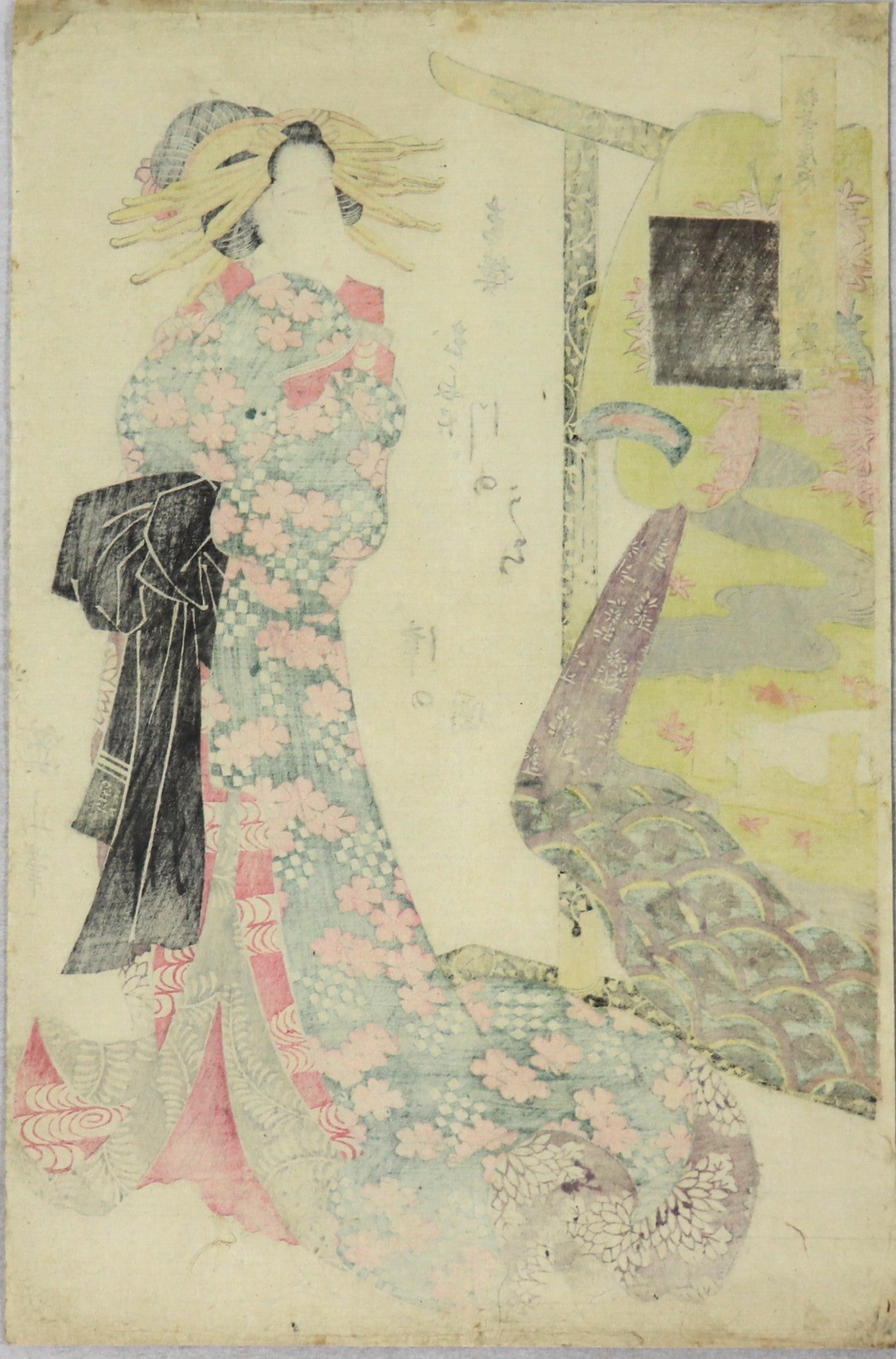 Katsumi from Matsubaya house ( Province of Settsu) from the series " Six Jewels Rivers in the Pleasure quarters" by Eizan / Katsumi de la Matsubaya de la série " Six rivières joyaux dans les quartiers de Plaisirs " par Eizan (1813-1814)