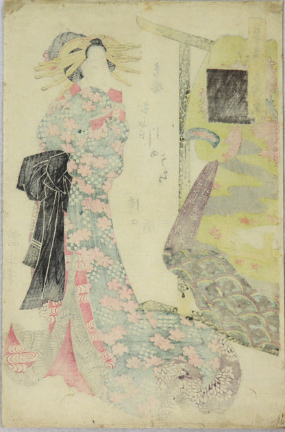 Katsumi from Matsubaya house ( Province of Settsu) from the series " Six Jewels Rivers in the Pleasure quarters" by Eizan / Katsumi de la Matsubaya de la série " Six rivières joyaux dans les quartiers de Plaisirs " par Eizan (1813-1814)