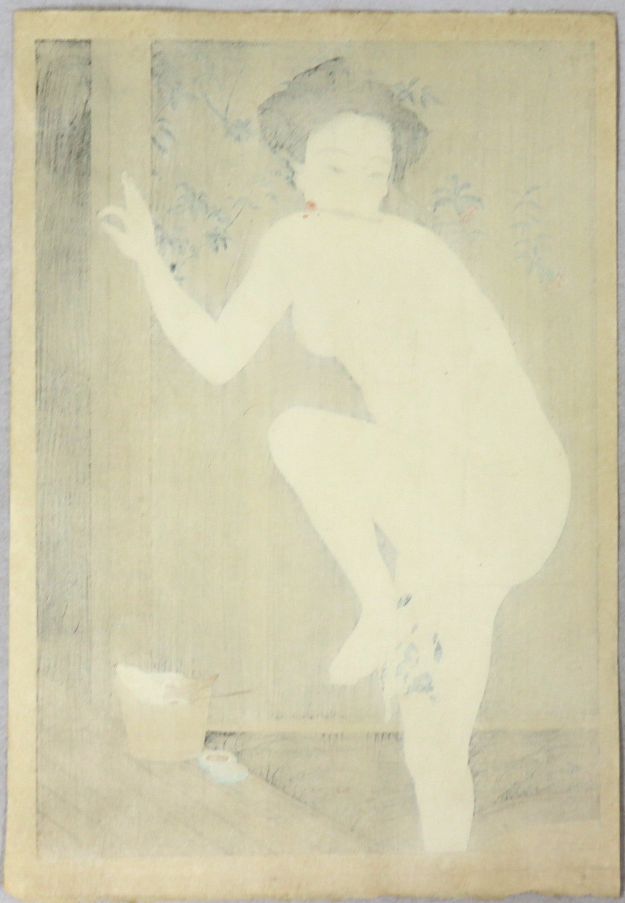 Beauty towelling off after her bath by Tsuyuhisa / Beauté s'essuyant après son bain par Tsuyahisa (1920-1930's)