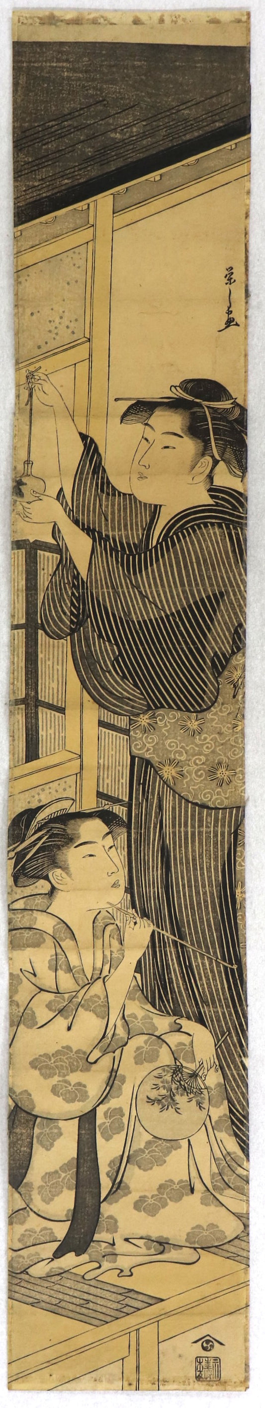 Beauties and Goldfish by Eishi / Beautés et poisson rouge par Eishi (1790's)