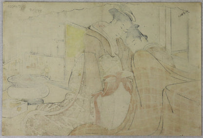 Love scene from the series " Koshoku Zue Juniko" by Shuncho / Scène d'amour de la série " Images 'amour au fil des douze mois" par Shuncho (1788)