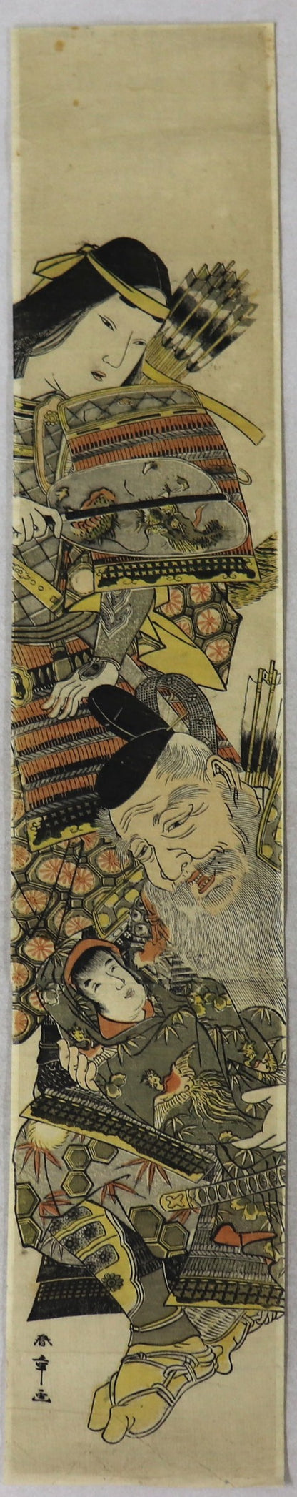 Empress Jingu, her son Ojin Tenno and Old minister Takenoucho no Sukune by Shunsho / L'impératrice Jingu, son fils le futur Empereur Ojin et le vieux ministre Takenouchi par Shunsho (1790's)