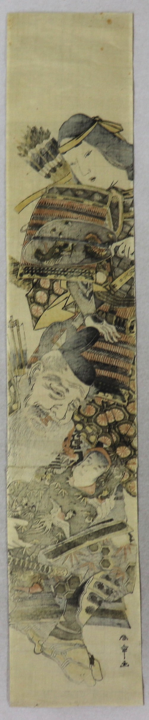 Empress Jingu, her son Ojin Tenno and Old minister Takenoucho no Sukune by Shunsho / L'impératrice Jingu, son fils le futur Empereur Ojin et le vieux ministre Takenouchi par Shunsho (1790's)