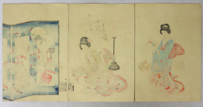 Playing backgammon from the series " Ladies of Tokugawa Period "by Chikanobu / Jouer au backgammon de la série " Nobles Dames de la pèriode Tokugawa" par Chikanobu (1895)
