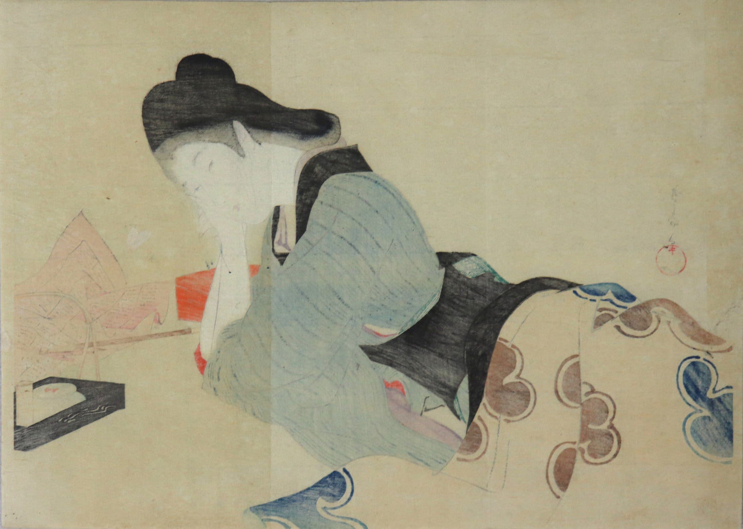 Lascivious girl by Kiyokata (1903)