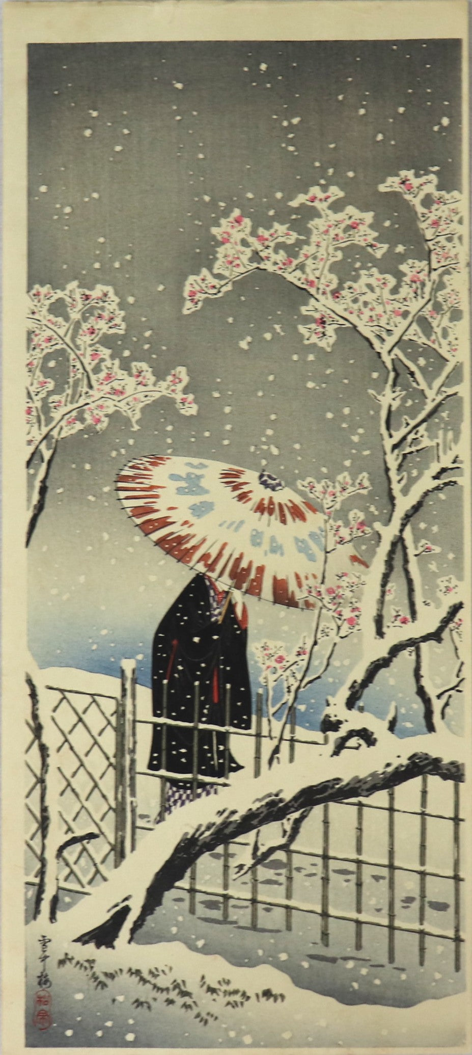 Plum Blossoms in Snow by Takahashi Hiroaki / Floraison des pruniers sous la neige par Takahashi Hiroaki (1930's)