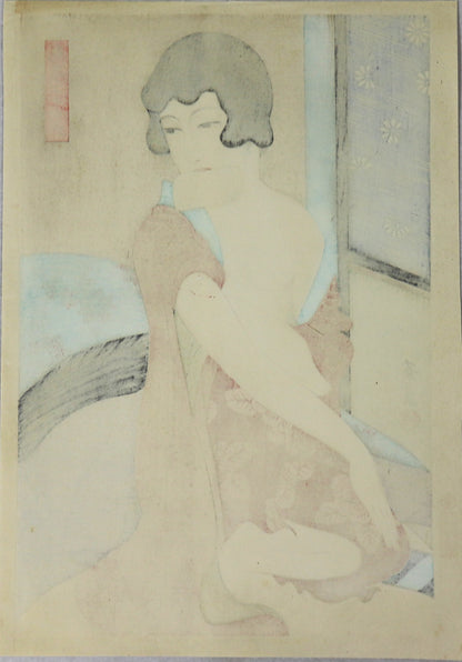 Tissues of Twenty-four figues of charming women by Ohira Kasen / Tissues de la série " Vingt quatre figures de beautés charmantes " par Ohira Kasen  (1931)